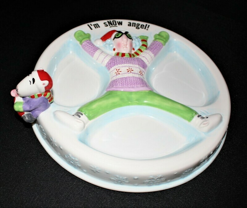 Hallmark Maxine and Floyd I&#39;m Snow Angel 9&quot; Divider Dish