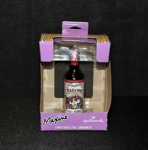 Hallmark Maxine “Crabernet Full Bodied &amp; Sassy” Red Wine Bottle Ornament in Box
