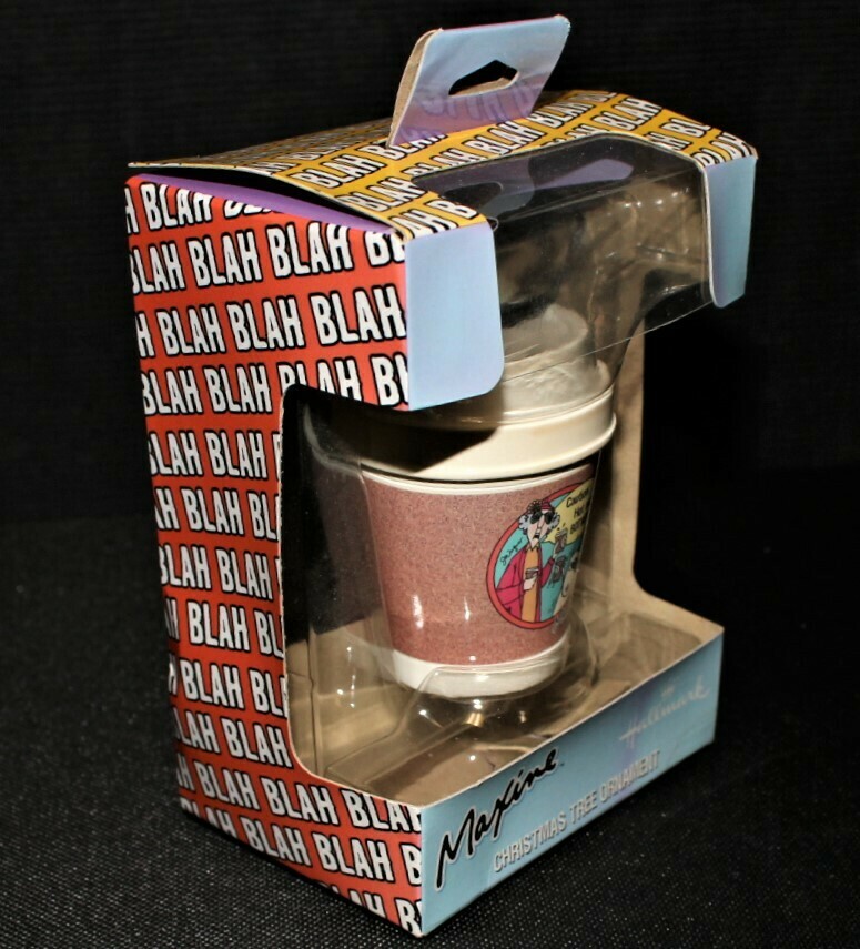 Hallmark Maxine & Floyd “Caution: Hot & Bothered” Coffee Cup Ornament in Box