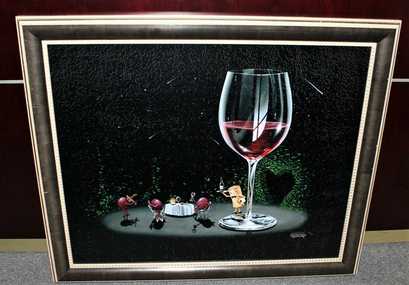 Michael GODARD Getting Lucky Wine, Olives & Cork 37 x 30 Framed Print 200/300