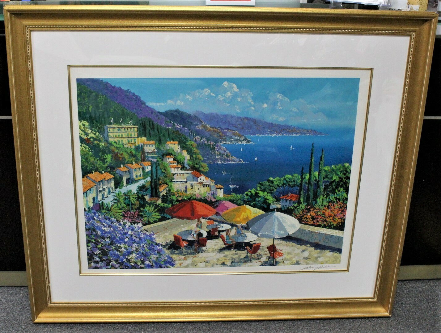Kerry Hallam "Hills of Posillipo" 53 x 44 Framed Serigraph Hand Signed 121/200