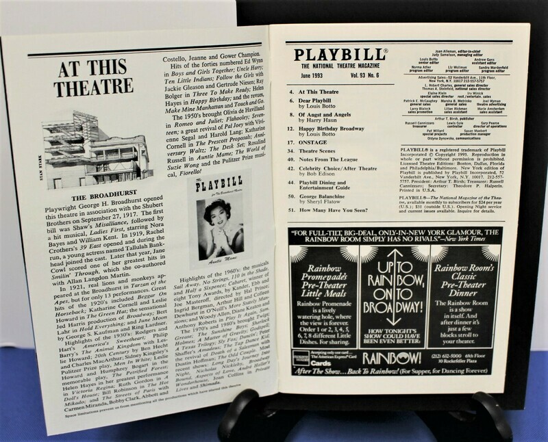 PLAYBILL 1993 KISS OF THE SPIDER WOMAN Framed NY Broadhurst Theatre Program