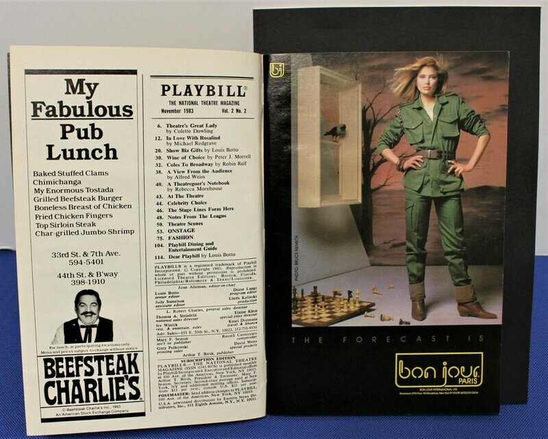 PLAYBILL 1983 ON YOUR TOES Virginia Framed Broadway Theatre Program