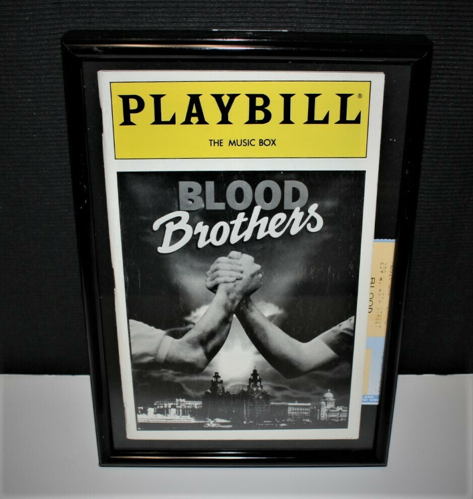 PLAYBILL 1983 BLOOD BROTHERS Music Box Framed Broadway Theatre Program w/ Ticket