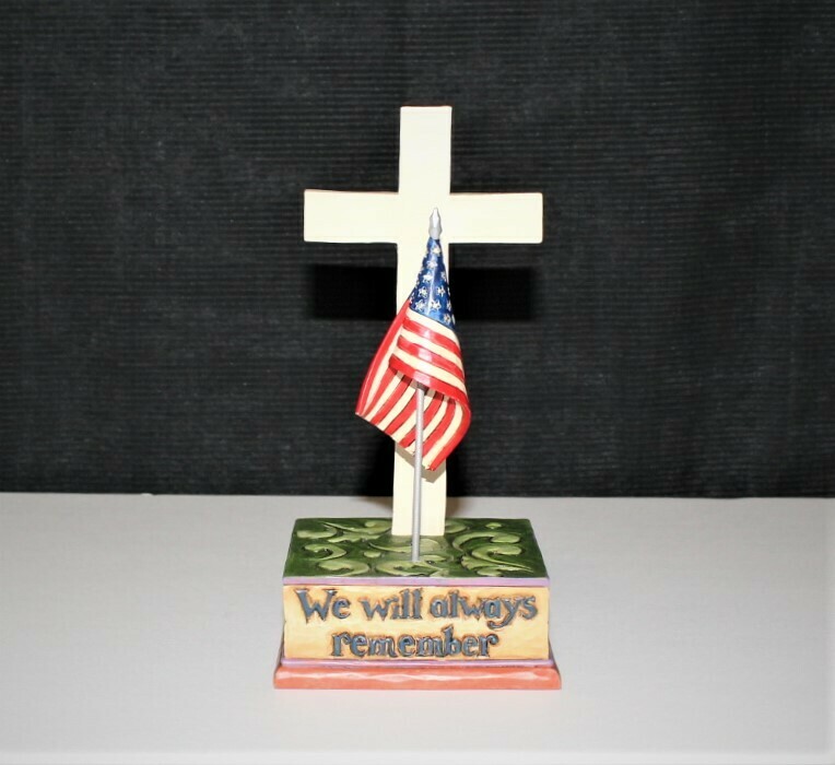 2010 Jim Shore We Will Always Remember Cross Patriotic Figurine #4021139