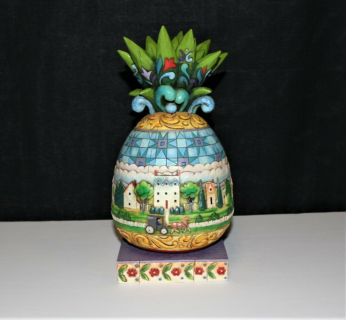 Jim Shore 2006 Large Pineapple "Welcome All" Heartwood Creek Figurine #4007666
