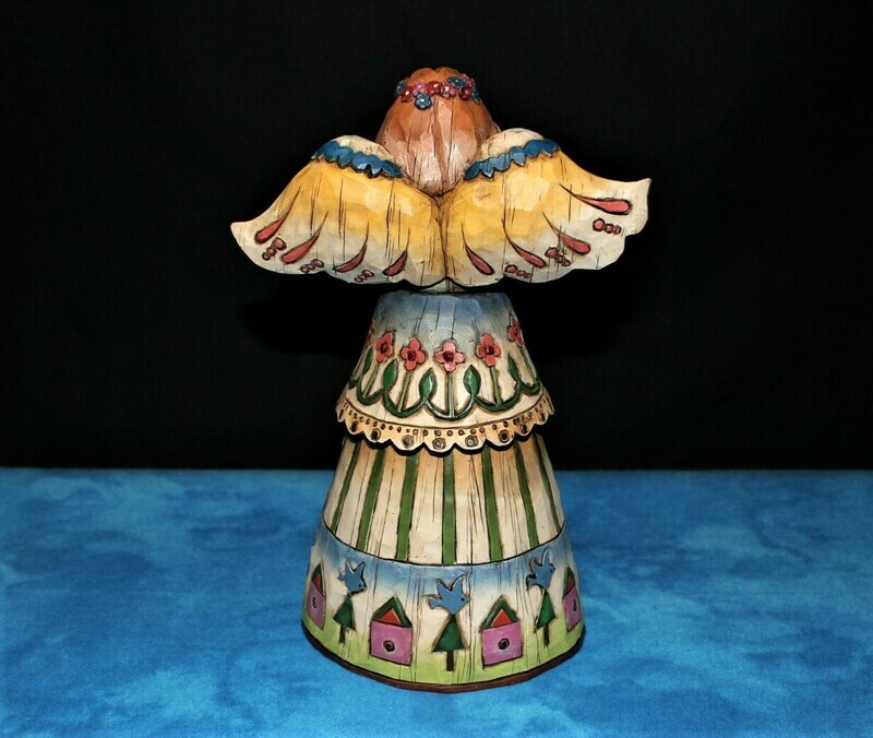Jim Shore 2002 ANGEL OF LOVE with Birds in Nest Enesco Figurine, No. 108924