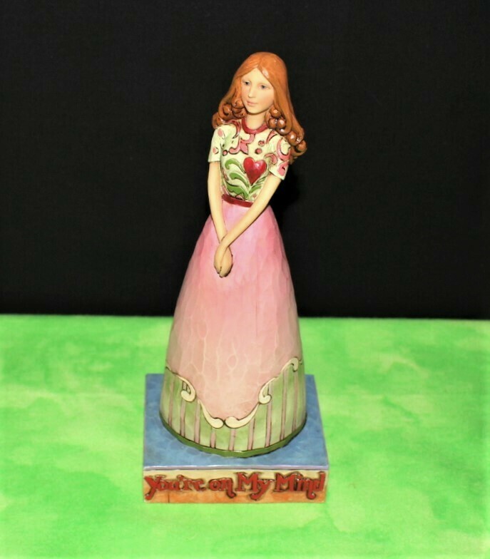 Jim Shore 2006 YOU'RE on MY MIND 8 Inch Heartwood Girl Figurine, No. 4007238