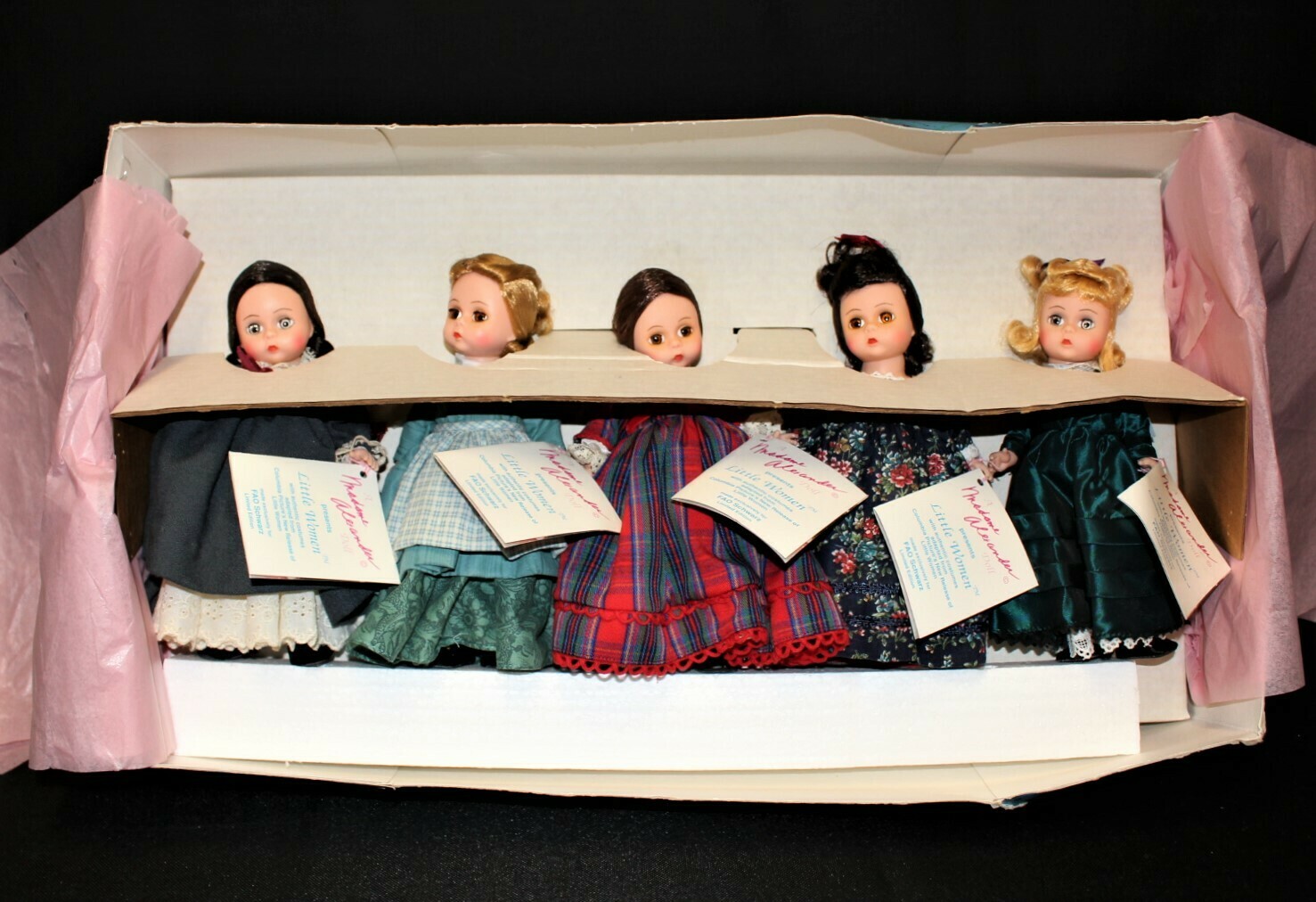 Madame Alexander Little Women 5 Doll Set Marme, Meg, Jo, Beth & Amy w/Tags & Box