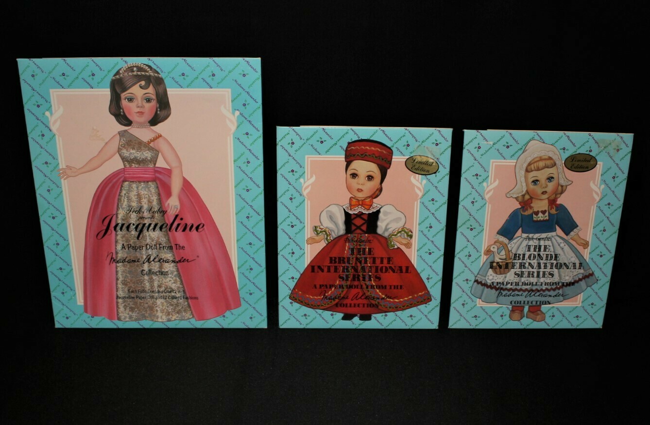 Set of 3 Madame Alexander Limited Edition Paper Doll Collection, Unused