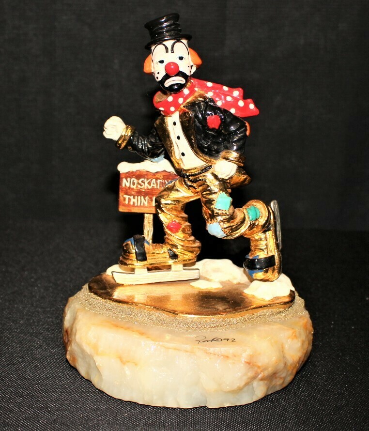 Ron Lee 1992 Winter No Skating Hobo Clown Limited Sculpture Figurine #L-279