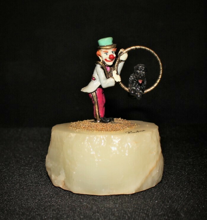 Ron Lee 1988 RASCAL Clown with Poodle Jumping Hoop Sculpture Figurine No. CCG1
