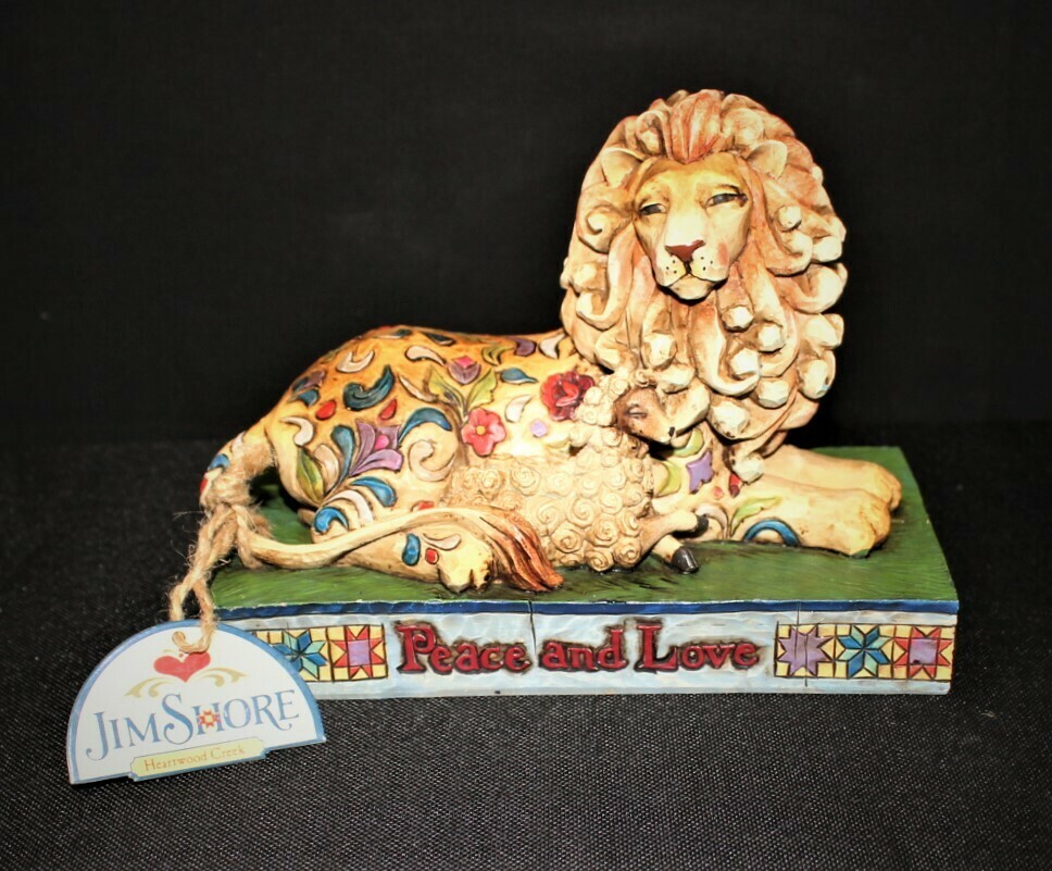 Jim Shore 2006 Peace and Love Lion w/ Lamb Heartwood Creek Figurine #C4005324
