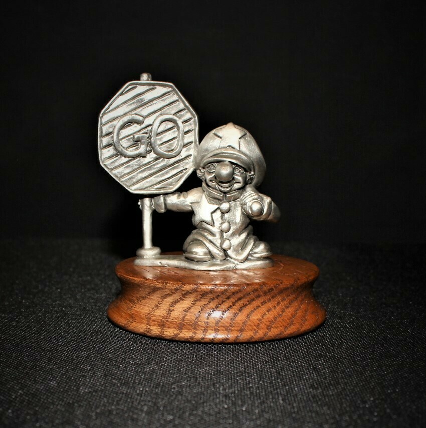 Ron Lee Fine Pewter Police Hobo Clown Limited Edition Figurine on Wood Base