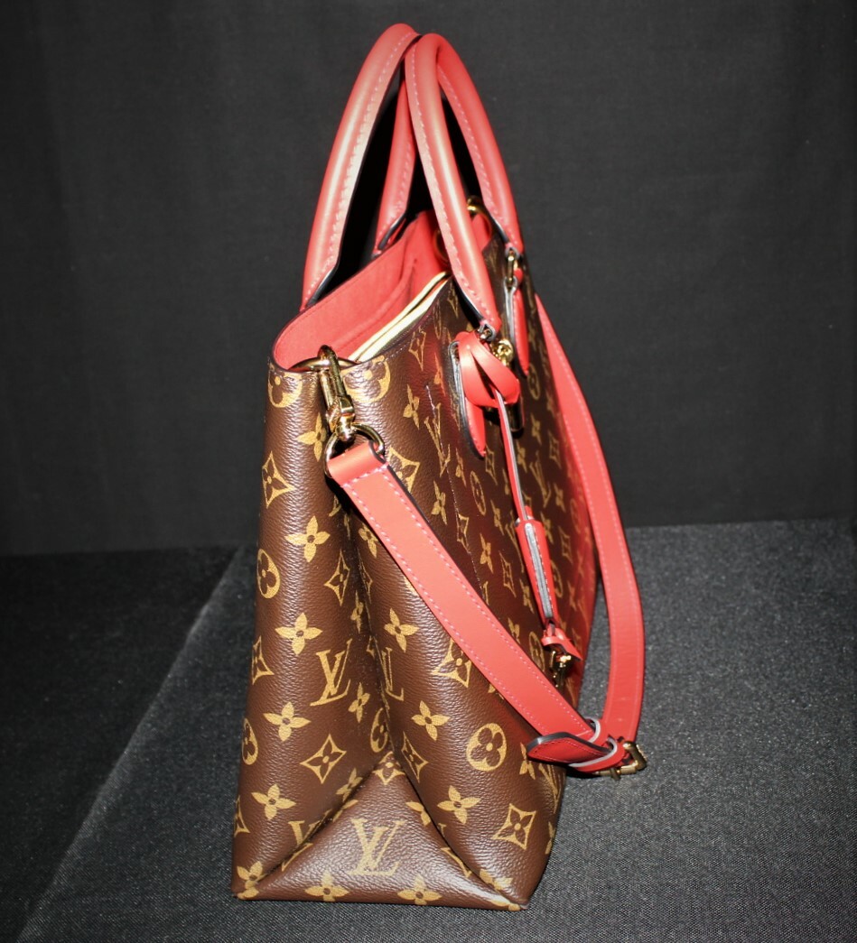 Flower tote leather handbag Louis Vuitton Red in Leather - 34747538