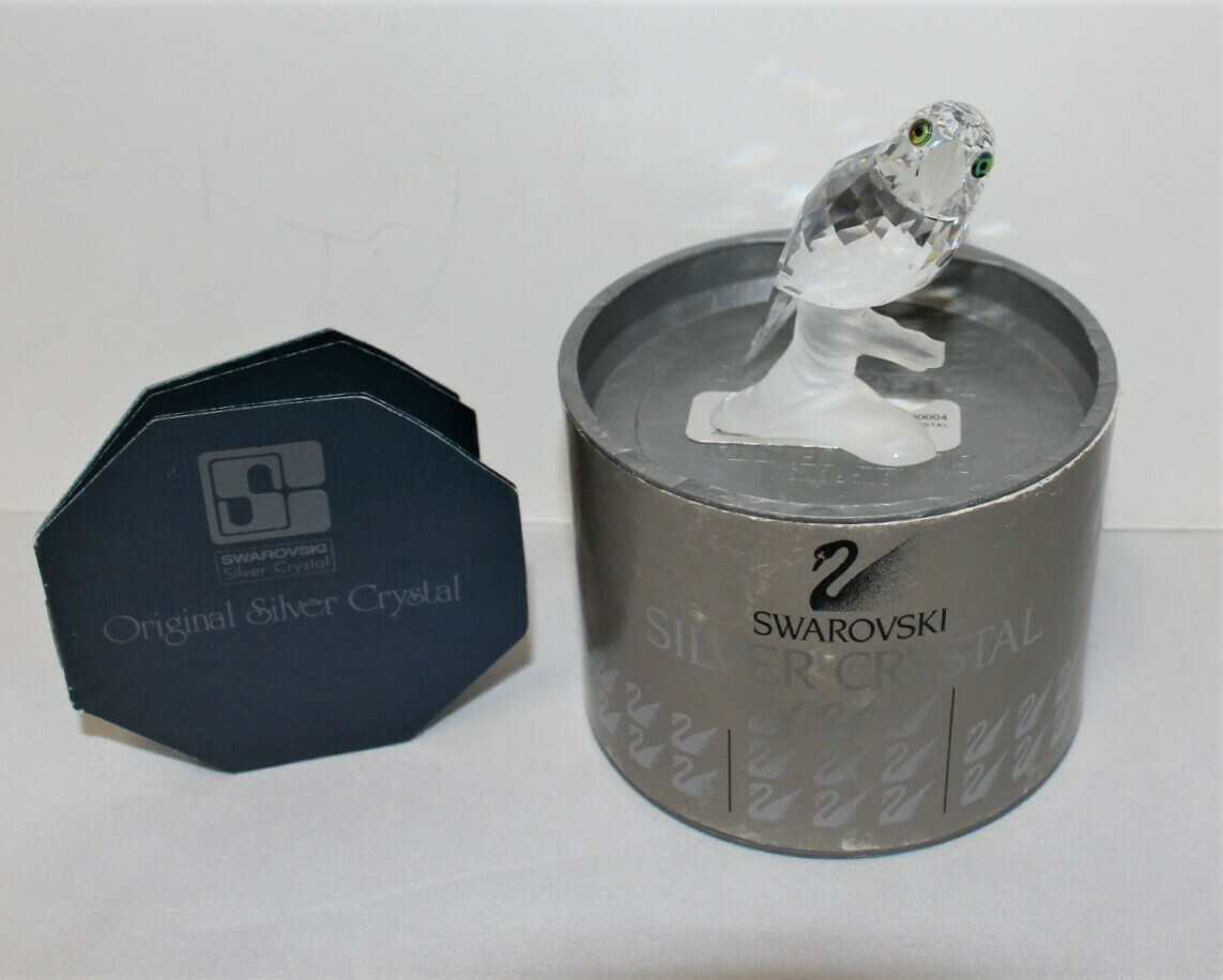 Swarovski Crystal Parrot on Branch Figurine 7621000004 w/ Certificate & Box