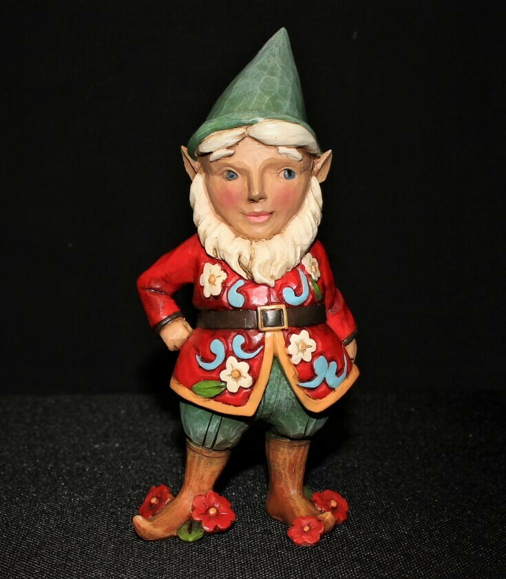 Jim Shore 2015 Take Me Gnome Pint Size Gnome with Flowers Figurine - 4051430