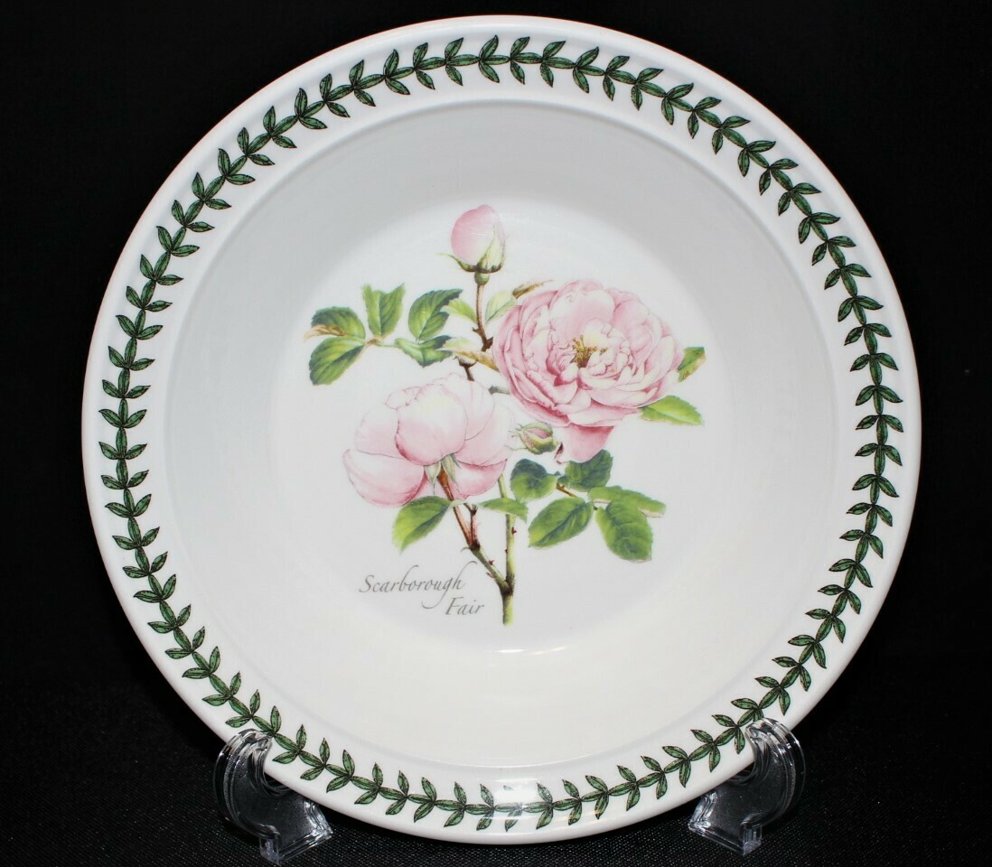 Portmeirion Scarborough Fair Botanic Roses 8.5” Rimmed Soup Bowl