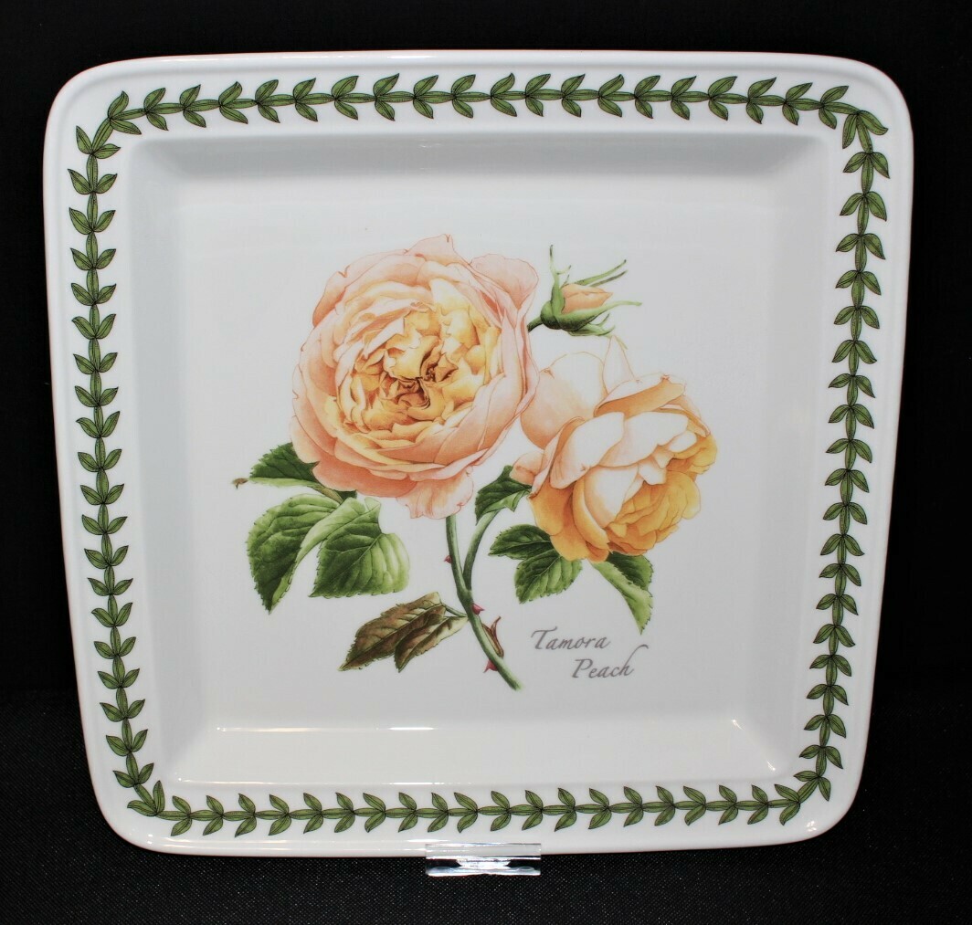 Portmeirion Tamora Peach Botanic Roses Square 10.5 Inch Dinner Plate