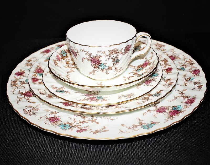 Minton Ancestral 5-Piece Place Setting, Floral English Bone China Dinnerware Set