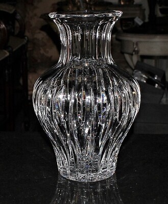 Marquis By Waterford Crystal Clear Sheridan 10 Inch Vase, Signed