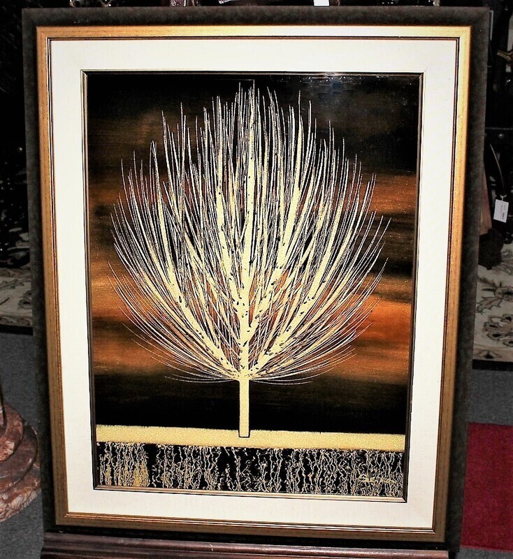 Nakisa Seika Silent Grove Tree of Life Original Mixed Media Art on Board, Signed
