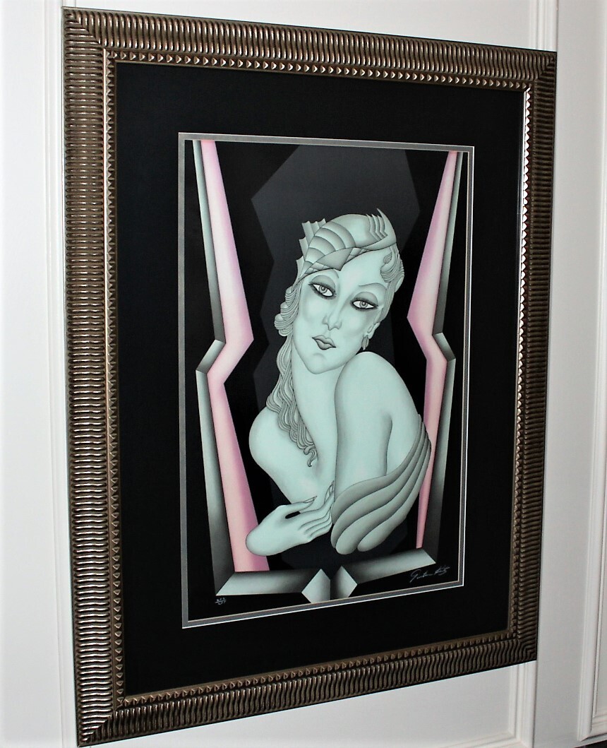 Gustave Kaitz Art Deco Gatsby Girl Signed Limited Edition Lithograph 273/275