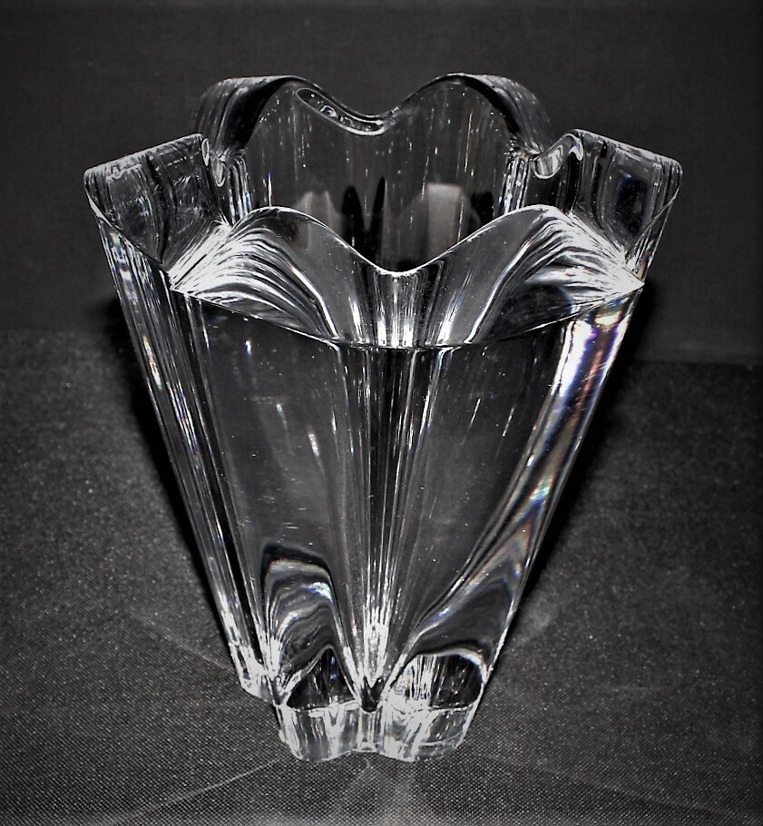 Vintage Kosta Boda Heavy Crystal Vase by Anna Ehrner, Signed and Numbered