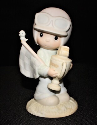 Precious Moments 1984 TRUST IN THE LORD 5" Boy Racer Porcelain Figurine, PM842
