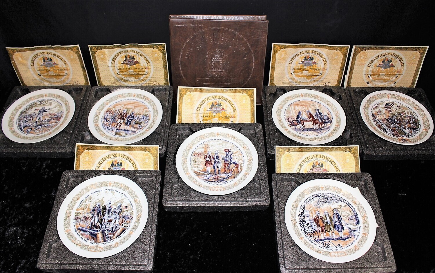Set of 7 Henri D'Arceau Limoges Lafayette Legacy Collectors Plates, Complete