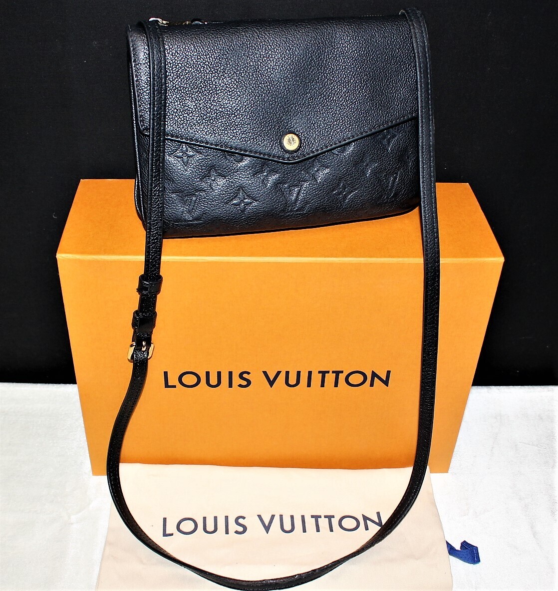 Replica Louis Vuitton M50258 Twice Crossbody Bag Monogram Empreinte Leather  For Sale