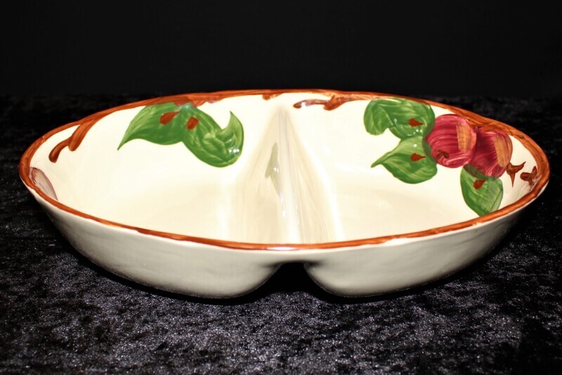 Franciscan Apple Oval 2-Part Divided Vegetable Serving Bowl, England Backstamp