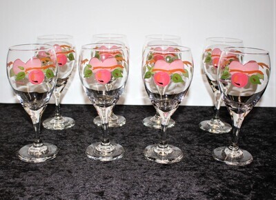 Set of 8 Franciscan Apple 12 Ounce Water Wine Glass Goblets