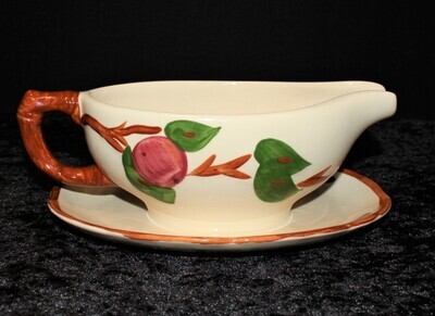 Franciscan Apple Gravy Boat with Attached Underplate, England Backstamp