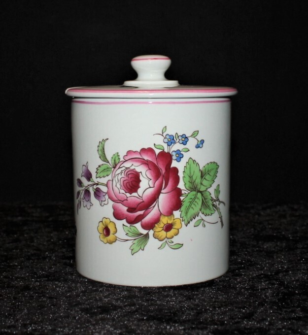 Spode Marlborough Sprays Floral Jam Jelly Jar with Lid, England