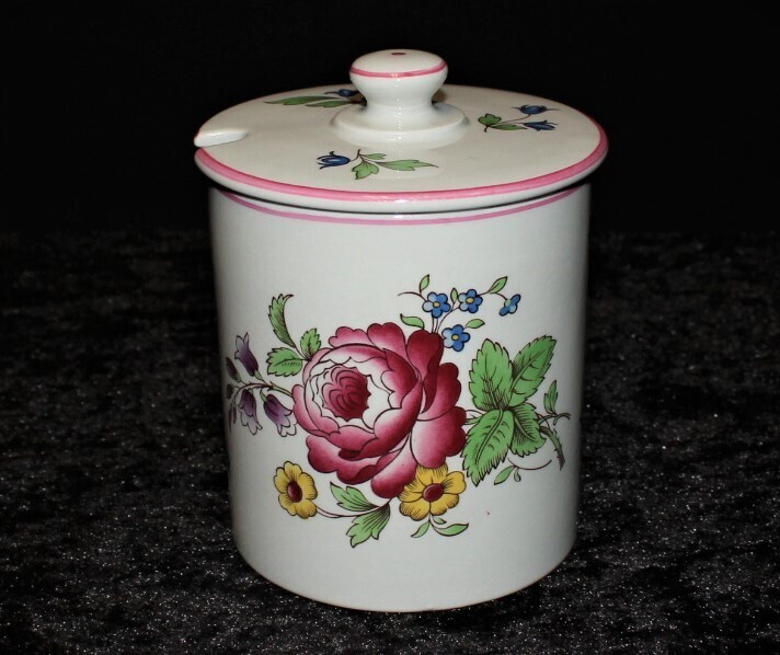 Spode Marlborough Sprays Floral Jam Jelly Jar with Lid, England