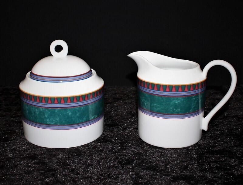 Mikasa La Scala 3-Piece Fine Porcelain Creamer and Sugar Bowl with Lid, M5111