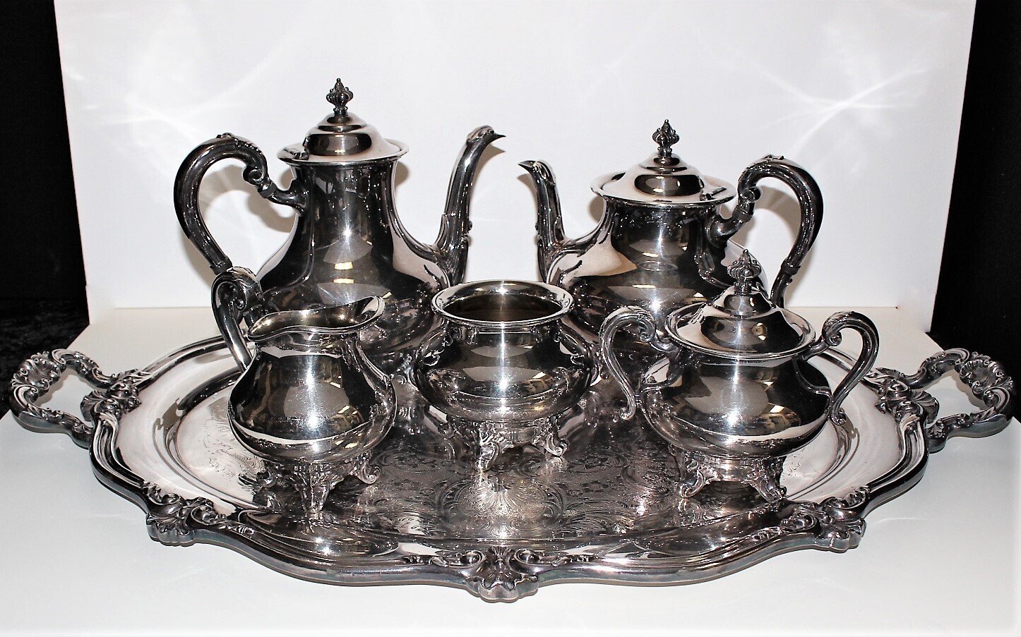Reed and Barton 5600 Regent Silverplate Tea and Coffee Service