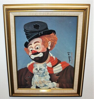 Red Skelton Freddie's Kitty Cat Hand Signed Canvas Litho Limited 1409/2000 COA