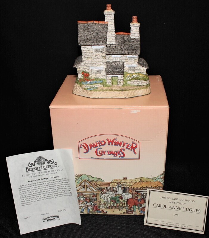 David Winter &quot;Stonecutters Cottage&quot; FEBRUARY British Traditions in Original Box