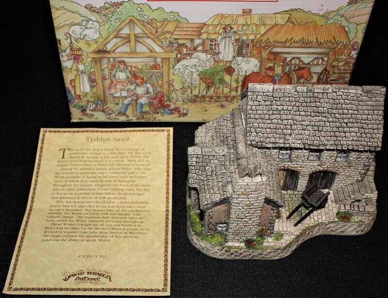 David Winter "Tyddyn Siriol" Cottage 1993 Welsh Collection in Original Box, COA
