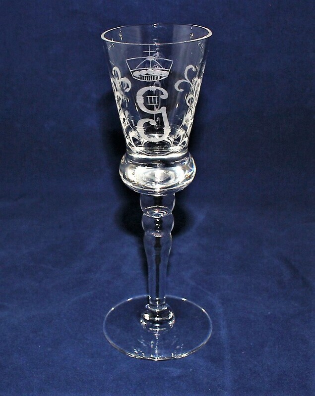King Gustav III Crystal Stem Glass Reproduced by Hovmantorp Glasbruk