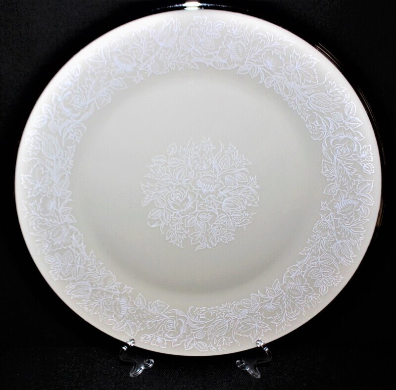 Lenox Moonspun Ivory Bone China 10.75&quot; Dinner Plate with Platinum Trim