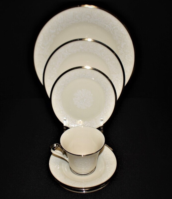 Lenox Moonspun 5-Piece Place Setting – Platinum Trim | Multiple Sets Available