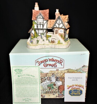 David Winter Will-O-The Wisp Cottage 1991 Collectors Guild #10 in Box with COA