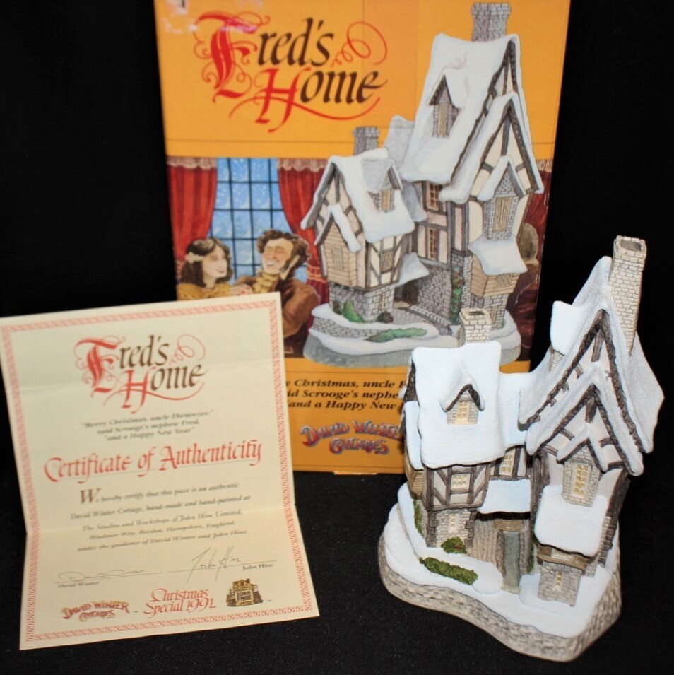 David Winter 1991 Fred’s Home Cottage in Original Box with COA