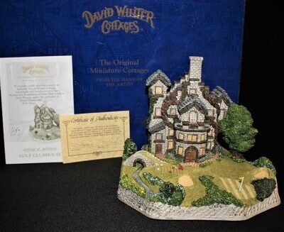 David Winter Golf Clubhouse 1995 Main Collection Cottage in Box with COA