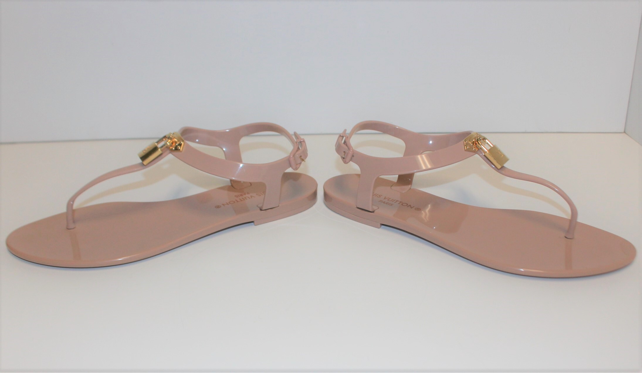 Louis Vuitton Nude Pink Bikini Rubber Sandals