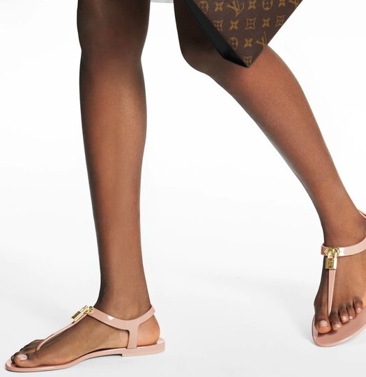 Louis Vuitton Nude Pink Bikini Rubber Sandals
