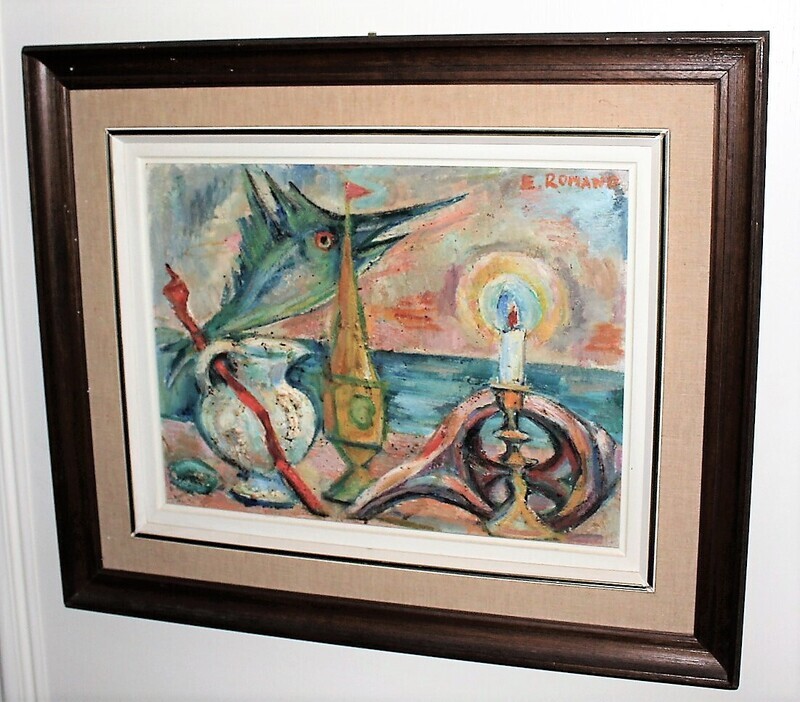 Emanuel Romano Still Life Broken Shell Original 14 x 18 Oil Painting Hand Signed